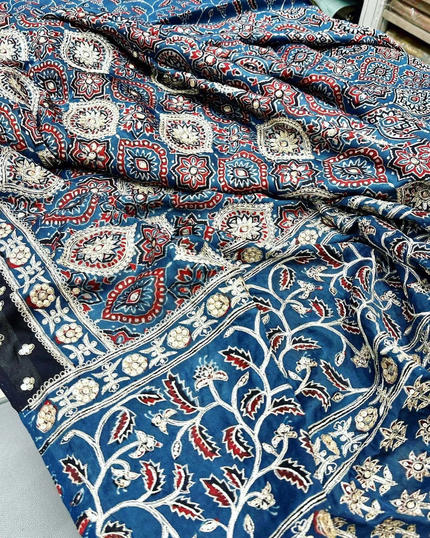Indigo and madder natural dye vats used in Ajrakh printing in Kutch Gujarat