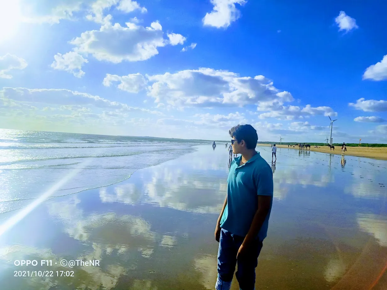 Mandvi beach and Vijay Vilas Palace on Arabian Sea coast in Kutch Gujarat